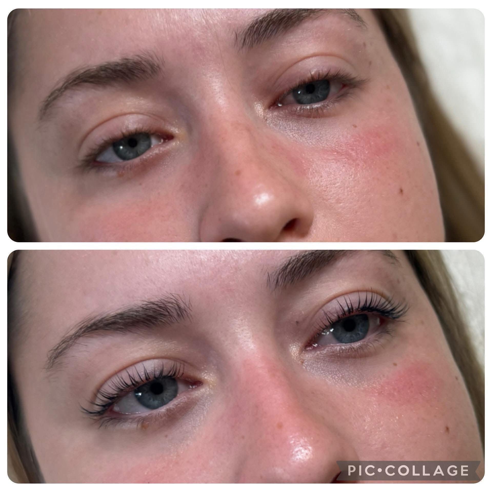 Lash lift before and after result